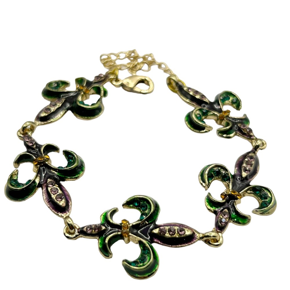 Mardi Gras Fleur de Lis Bracelet